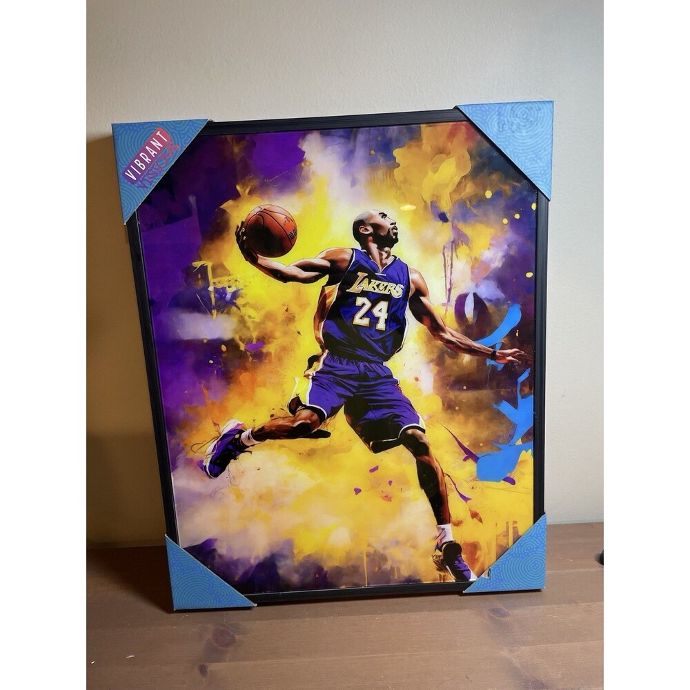 Vibrant Visions Kobe Bryant Framed L.A. Lakers Basketball  1.75x16.5x20.5